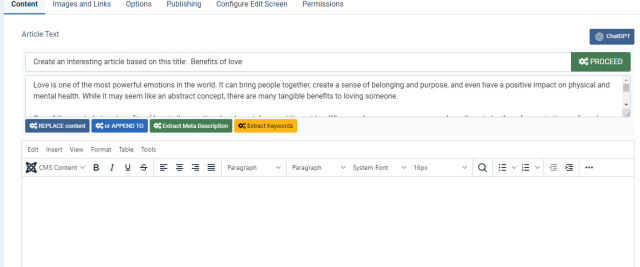ChatGPT Joomla plugin